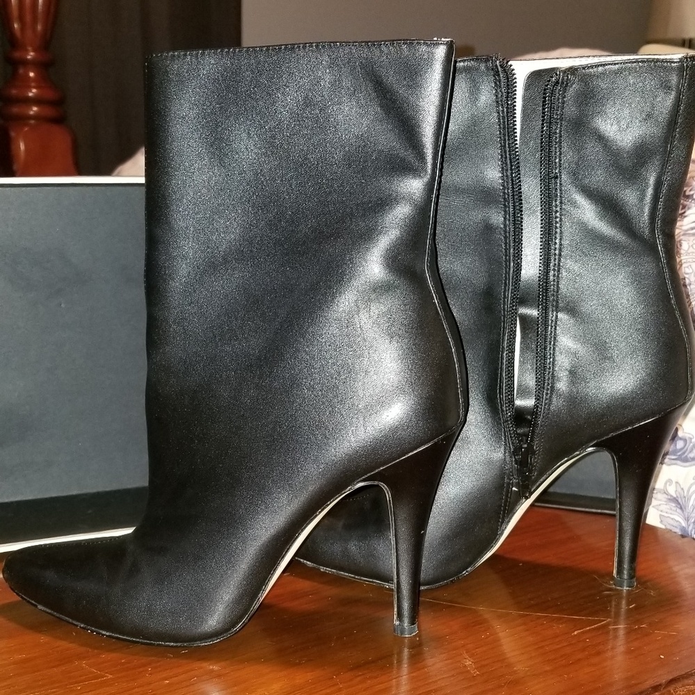 INC size 6 ankle black leather boot.